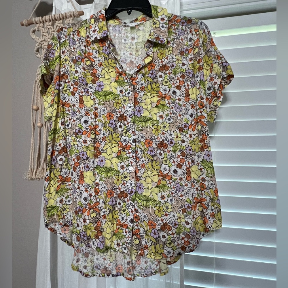 Boho Floral Short Sleeve Women's Top